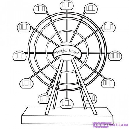How to Draw a Ferris Wheel, Step by Step, Stuff, Pop Culture, FREE 
