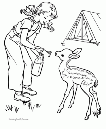 Camping sheet to color for kids 005