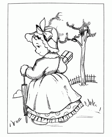 Teddy Bear Coloring Pages | Miss Bear goes to the store Coloring 