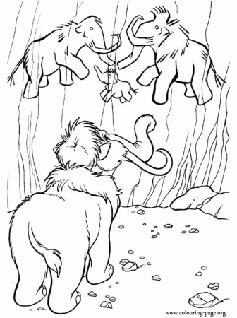 Ice Age - Ellie finds a cave painting coloring page