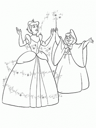 Cinderella as a Princess Coloring Page | Kids Coloring Page