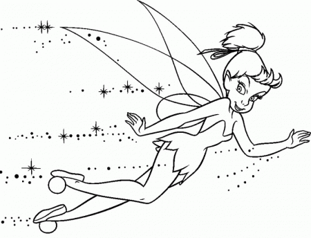 Terrbang With Beautiful Tinkerbell Coloring Page - Kids Colouring 