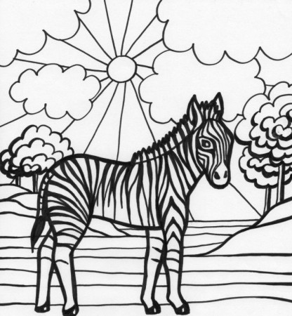 Coloring Page Of Zebras : Printable Coloring Book Sheet Online for 