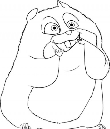 A Cute Sandy The Hamster Coloring Pages - Hamtaro Coloring Pages 