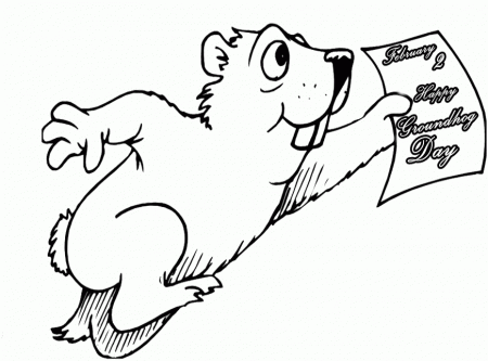Groundhog Day Coloring Pages Kids - Coloring For KidsColoring For Kids