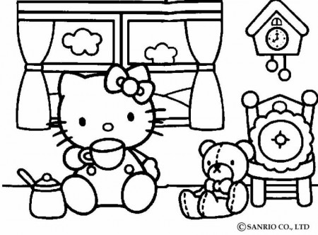 Desenhos da HELLO KITTY para colorir - Desenho da Hello Kitty 