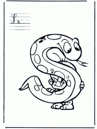 Letter S - Alphabeth coloring pages