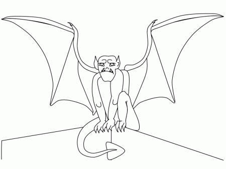 Printable Monster Gargoyle Fantasy Coloring Pages 
