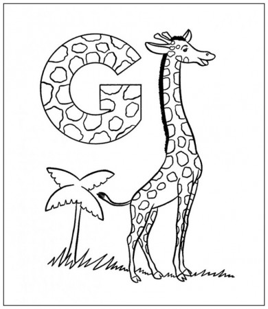 G Is For Giraffe Coloring Pages - Kids Colouring Pages