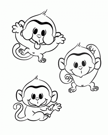 Monkey Coloring Pages for Kids- Coloring Book Pages for Kids