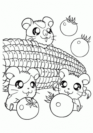 Hamsters Coloring Page for Kids | Kids Coloring Page
