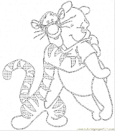 Coloring Pages Tigger Is Hugging Pooh (Cartoons > Winnie The Pooh 