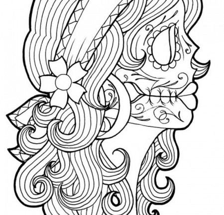Day Of The Dead Coloring Page - HD Printable Coloring Pages