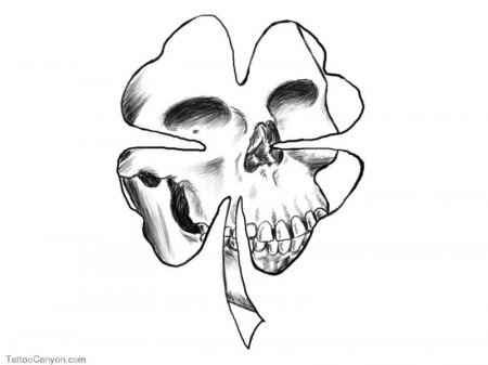 Free Designs Skull In The Clover Tattoo Wallpaper Picture #