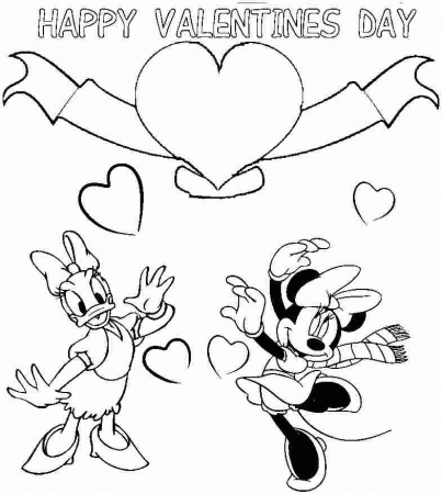 Disney Valentine Colouring Pages Free For Kids & Girls #