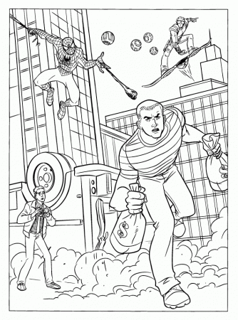 Spider Man Coloring Page : Printable Coloring Book Sheet Online 