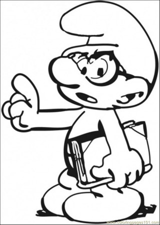 Coloring Pages Bookworm Smurf (Cartoons > Others) - free printable 