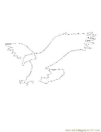 Coloring Pages Flying Eagle Sketch (Birds > Eagle) - free 