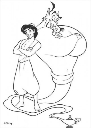 Aladdin Genie Coloring Pages Images & Pictures - Becuo