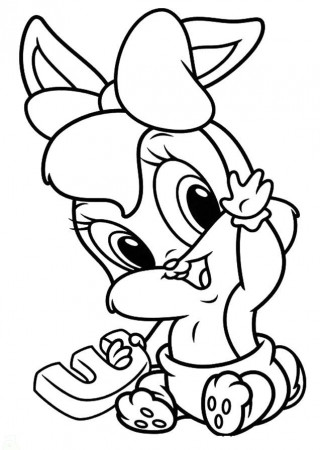 Baby Bunny Coloring Page » Fk coloring pages