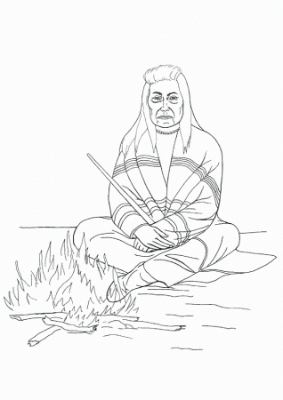 Native-american-coloring-7 | Free Coloring Page Site