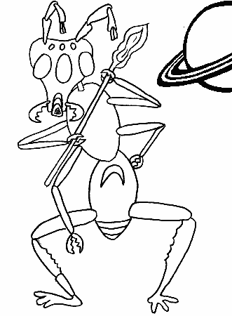 Space aliens themes Colouring Pages (page 2)