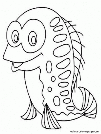 Fish Cartoon Coloring Pages Realistic | Coloring Pages