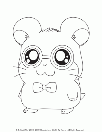 hamtaro cute animals coloring pages kids