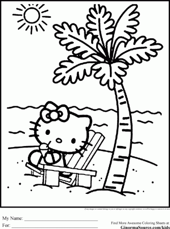 Kitty Hello Coloring Pages Coloring Book Area Best Source For 