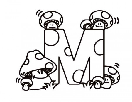 funny-mushroom-letter-m-coloring-pages: funny-mushroom-letter-m 
