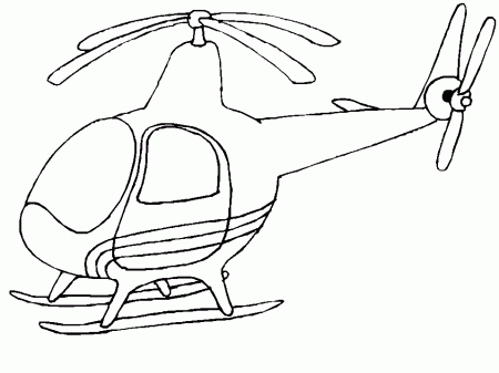Kleurplaat Vliegtuigen Helicopter