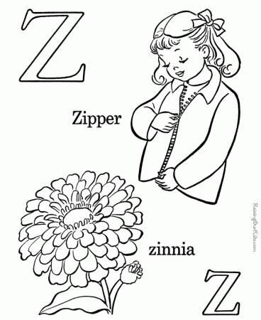 Printable ABC coloring page - Letter Z | Library Storytime Ideas | Pi…