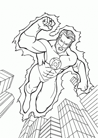 Green Lantern Coloring Pages For Kids Printable Free Coloing 