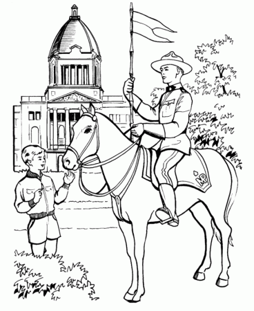 Canadian Mounties - Royal Canadian Mounted Police Coloring Pages 