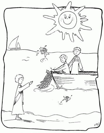 First disciples of Jesus coloring pages |Jesus Calls His Disciples