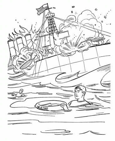 USA-Printables: Memorial Day Coloring Pages - Battleship USS Maine 