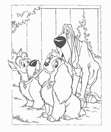 Lady and the Tramp Coloring Pages 1 | Free Printable Coloring 