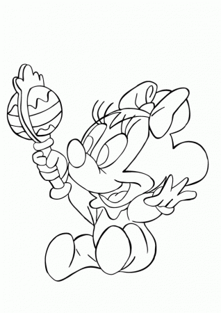 Baby Disney Characters Coloring Pages Free Printable Minnie Mouse 