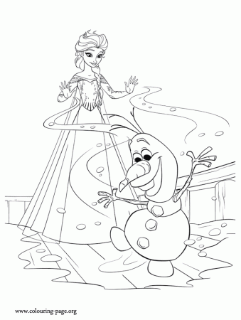 Frozen Olaf And Princess Anna Coloring Pages | HdMoviePaper.com
