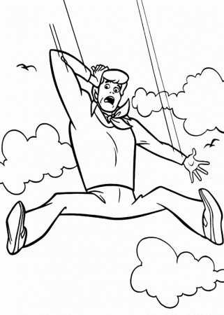 Fred Falling From Sky Scooby Doo Coloring Pages - Cartoon Coloring 