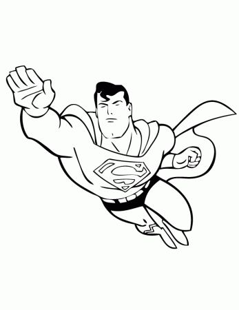 Cartoon Superman Flying Coloring Page | Patrones