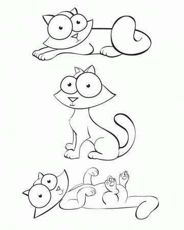 Crazy cats - Free Printable Coloring Pages