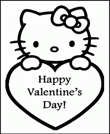 Hello Kitty Happy Valentine's Day Coloring For Kids - Valentine 