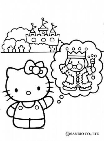 HELLO KITTY coloring pages - Hello Kitty, King and the castle