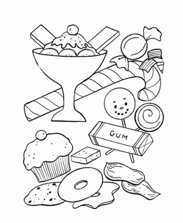 BlueBonkers - Birthday Sweets and Treats Coloring Page Sheets 