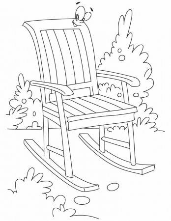 Rocking chair in the garden coloring pages | Download Free Rocking 