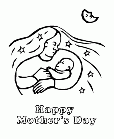 Mother's Day Coloring pages | BlueBonkers - reading to child Happy 
