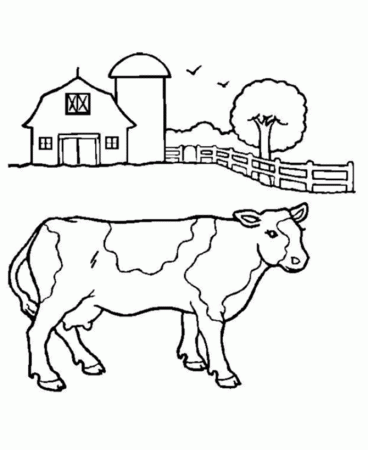Cow Coloring Pages - Farm milk cow | Punch Needle patterns