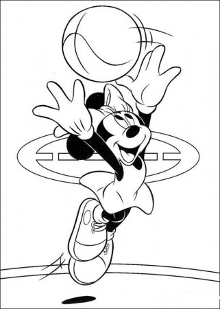 Minnie Plays Tennis Coloring Page | Kids Coloring Page