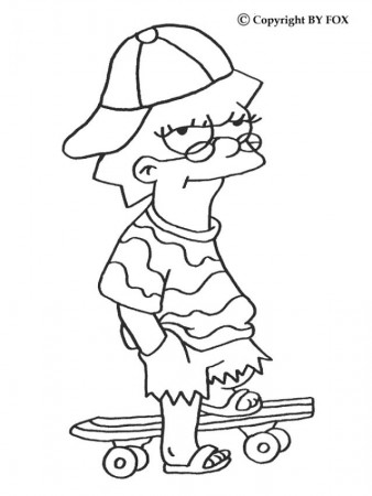 LISA coloring pages - Lisa and her skateboard